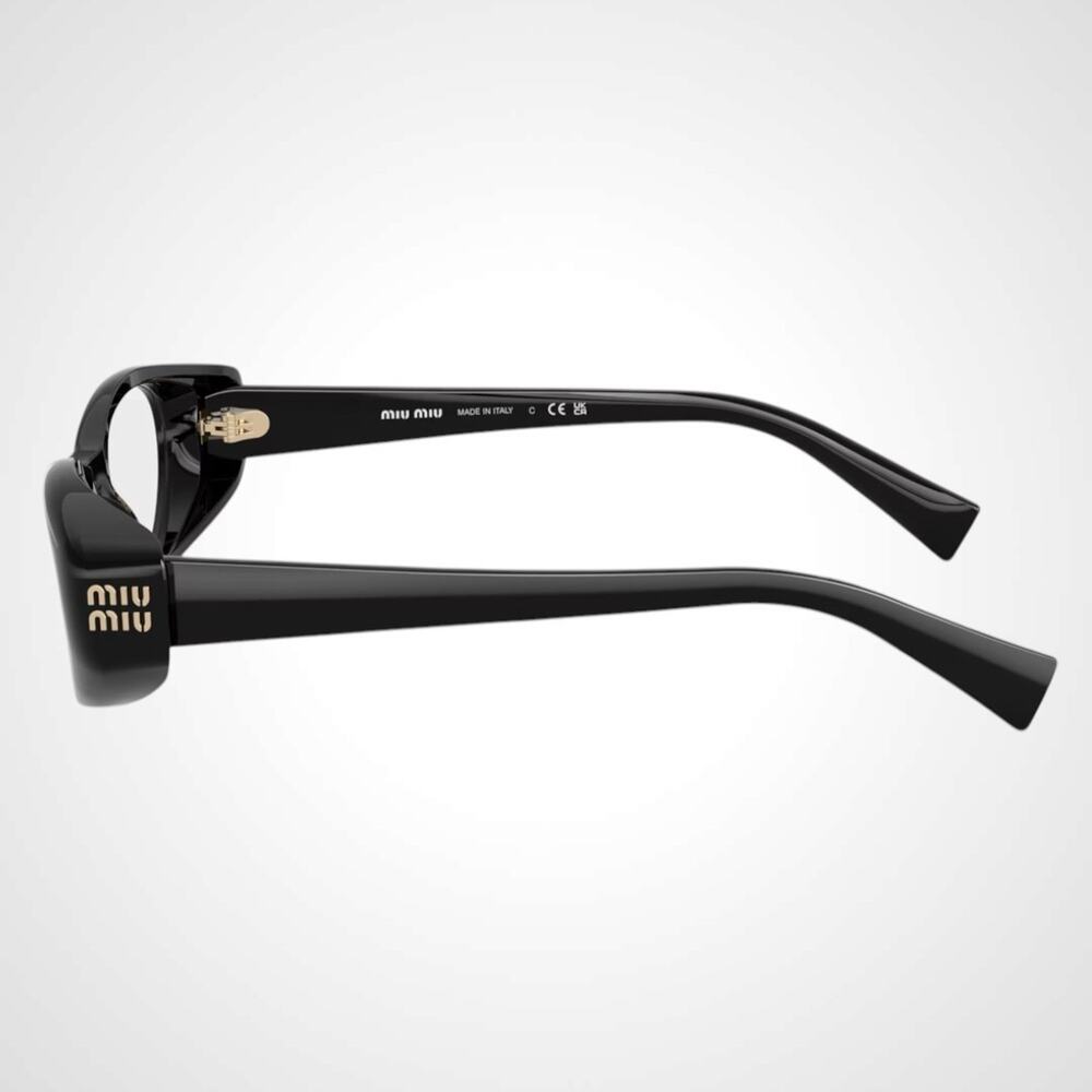 New MIU MIU Eyeglasses Black Oval Glasses 55-18mm Full Rim Rx-able - Picture 3 of 6